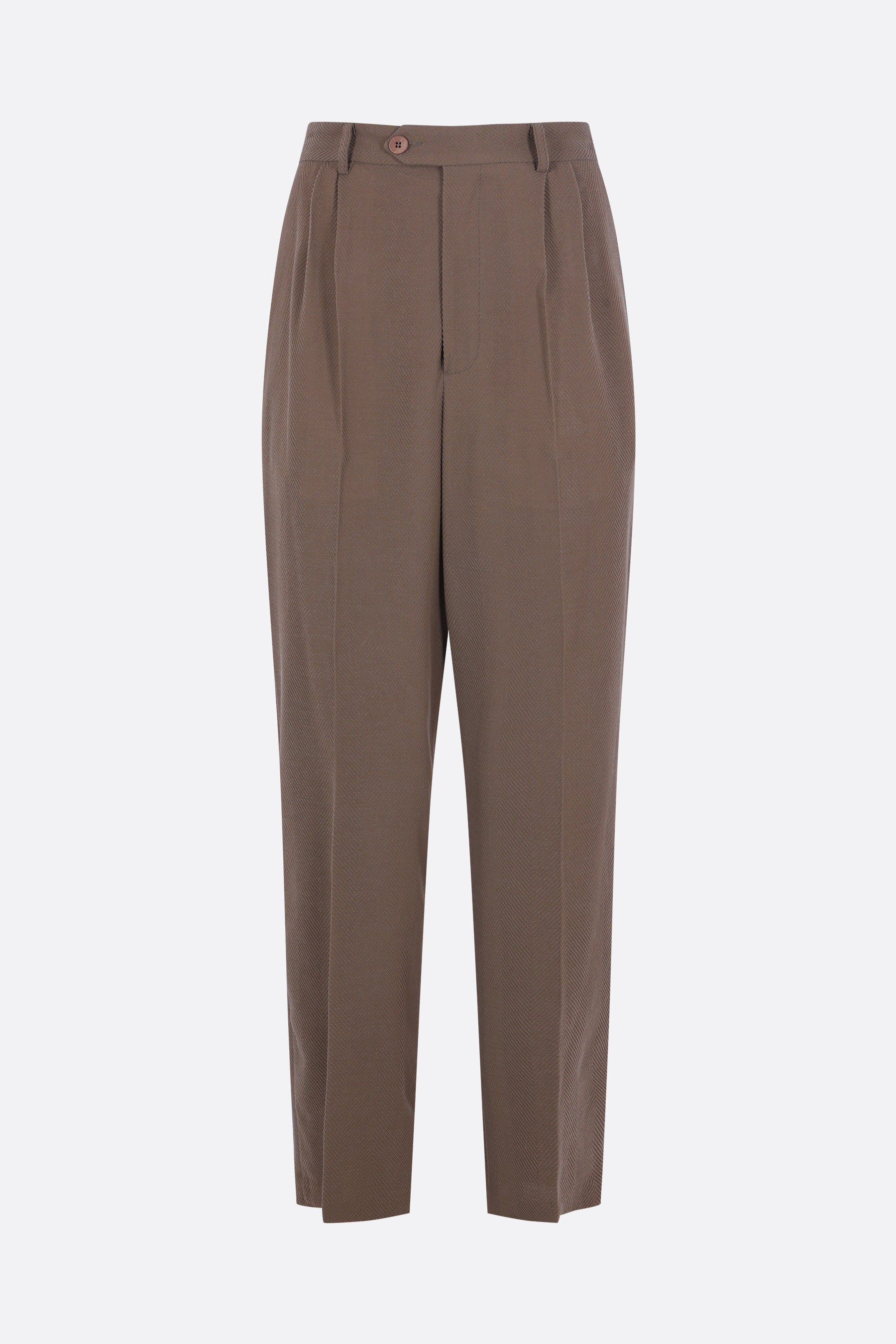 Classic trousers in herringbone wool blend