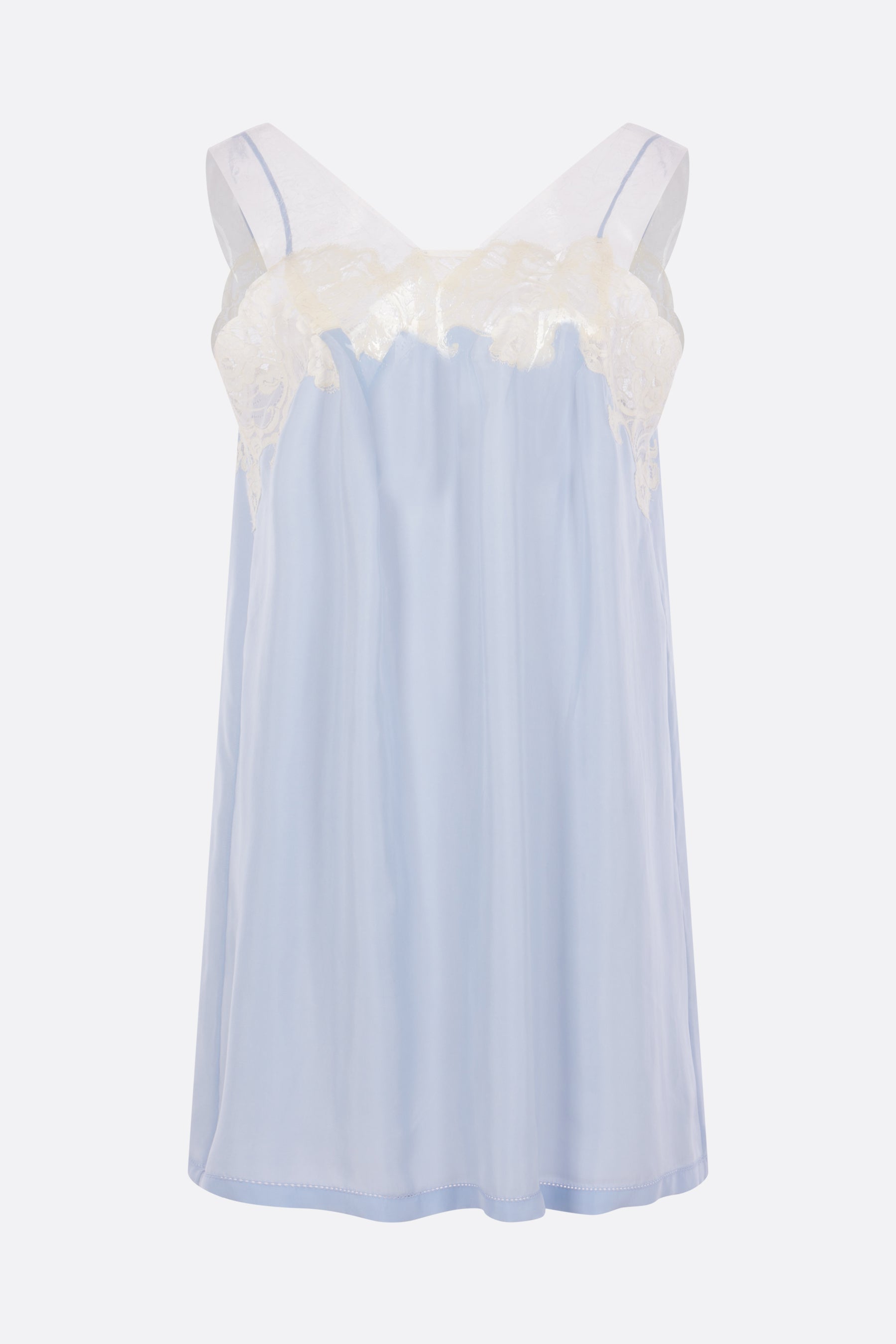 Taped slip dress in satin