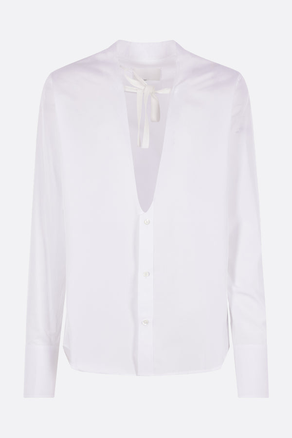 V-neck shirt in poplin
