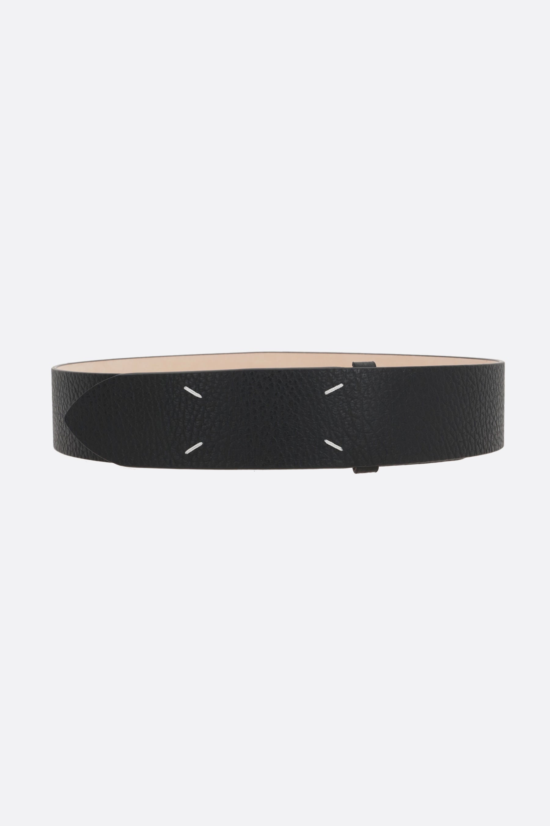 grainy leather belt