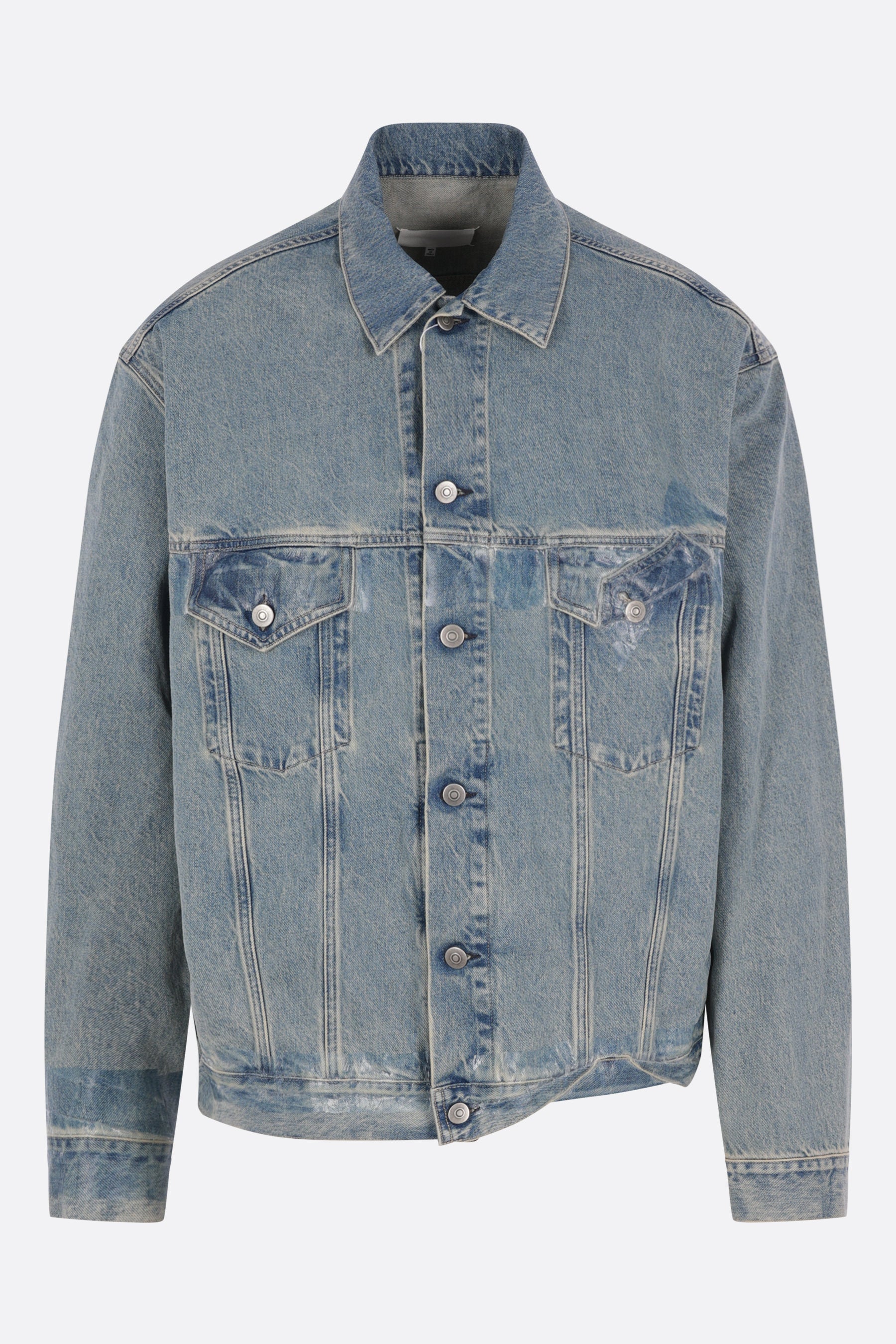taped denim jacket
