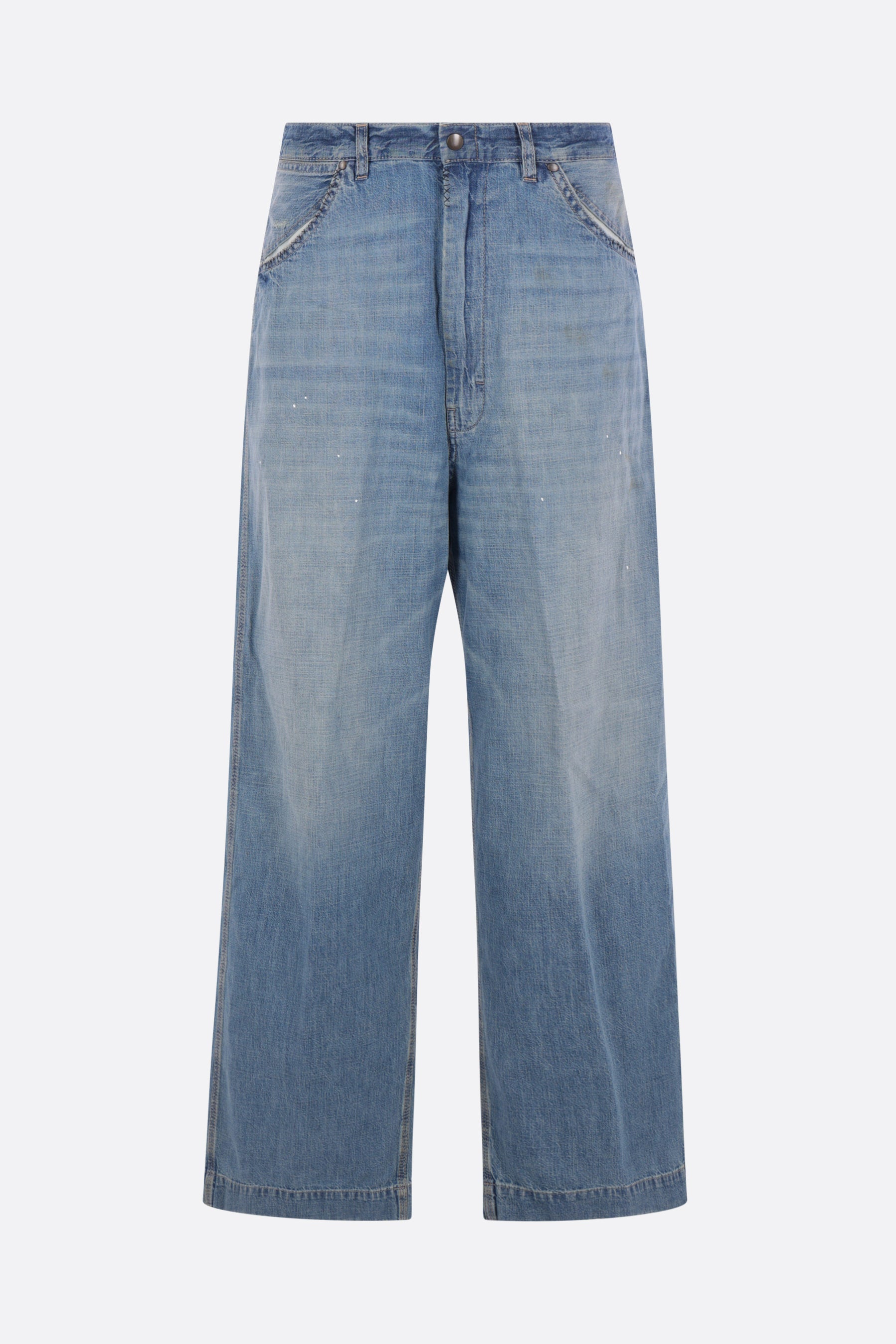 jeans a gamba ampia in denim