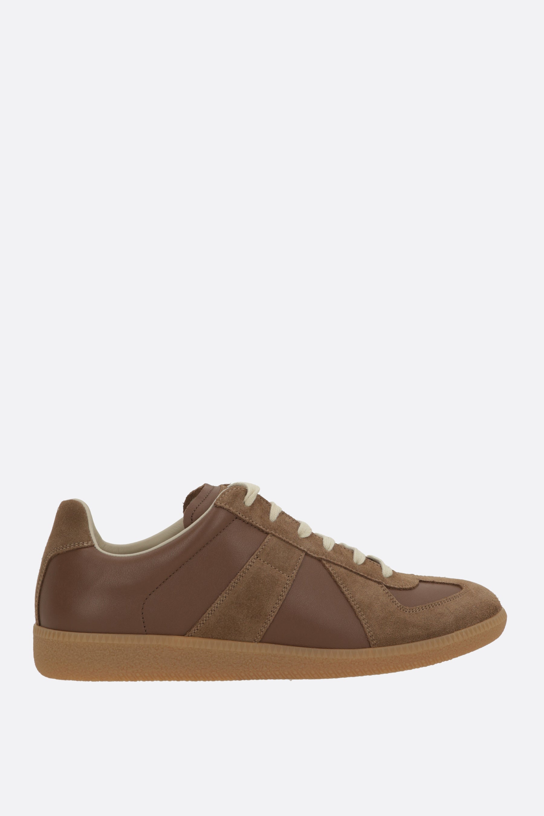 Replica sneakers in smooth leather and suede