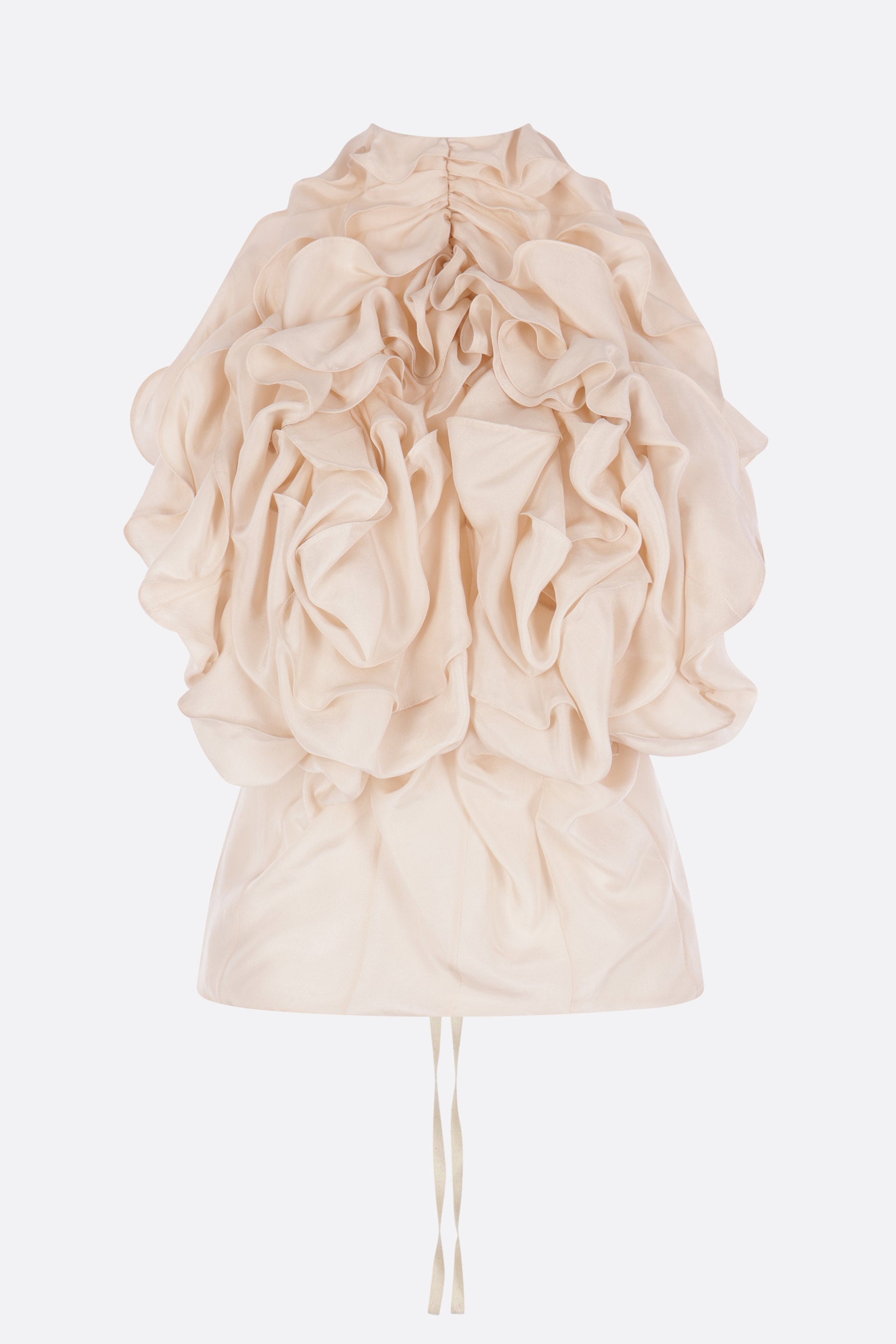halter top in chiffon with frills