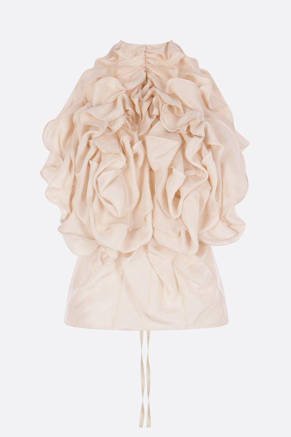 halter top in chiffon with frills
