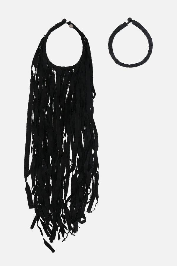 fabric necklace with fringes