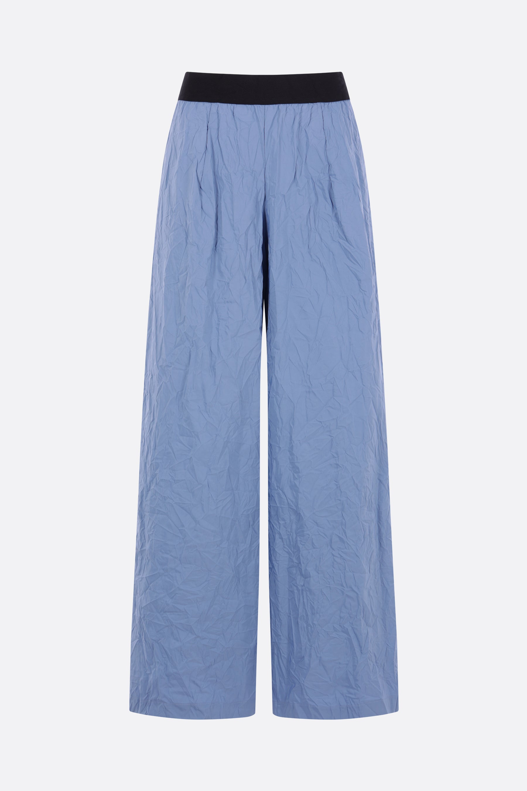 super wide trousers in crinkled taffetà