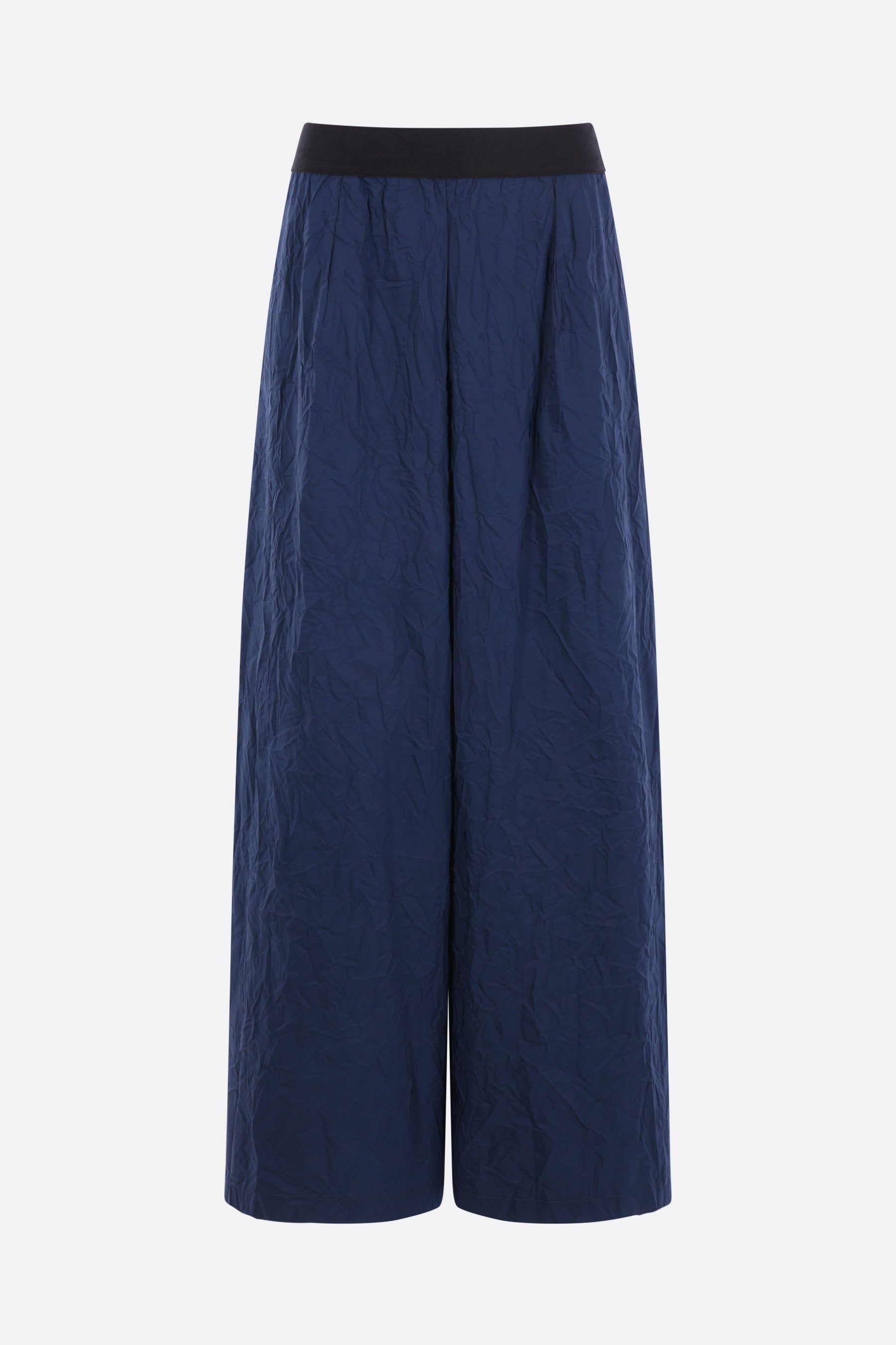 super wide trousers in crinkled taffetà