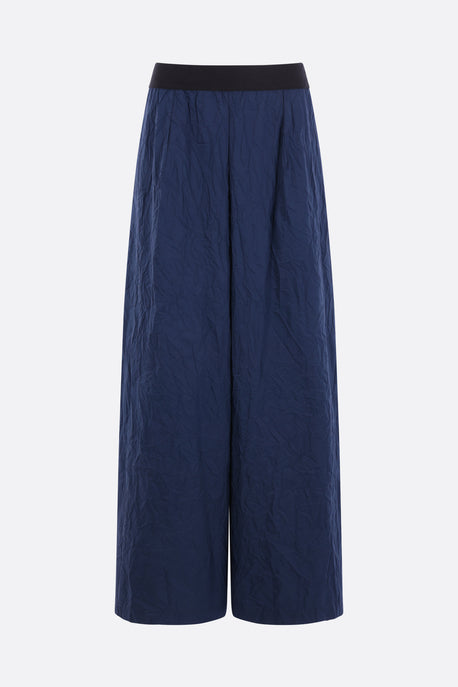 super wide trousers in crinkled taffetà