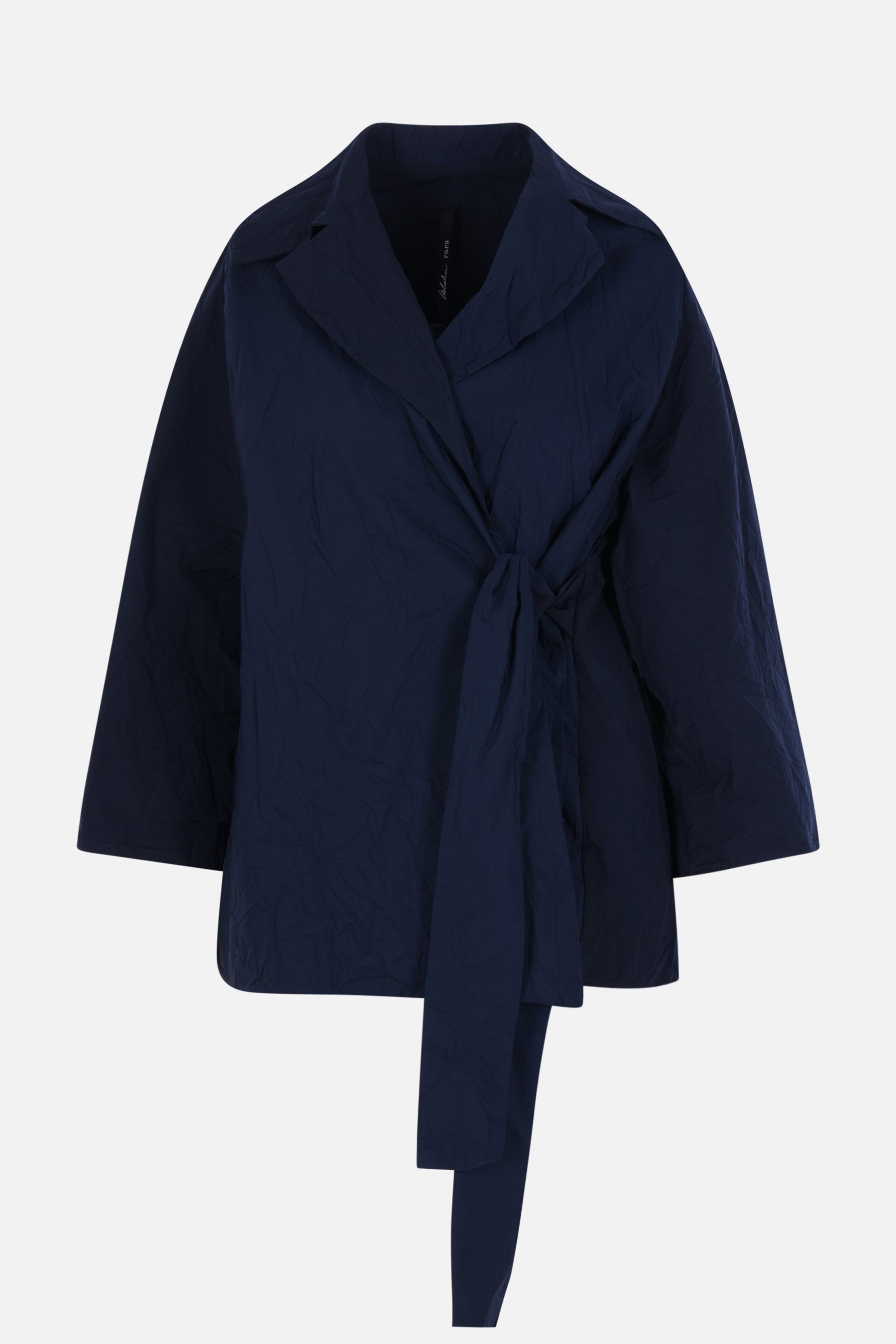 technical taffeta wrap trench coat