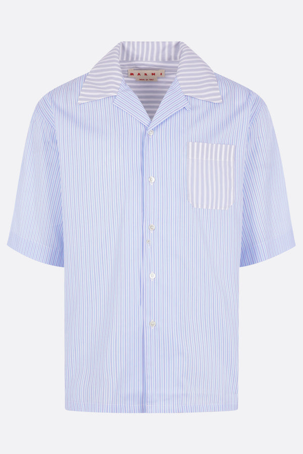 striped cotton bowling shirt