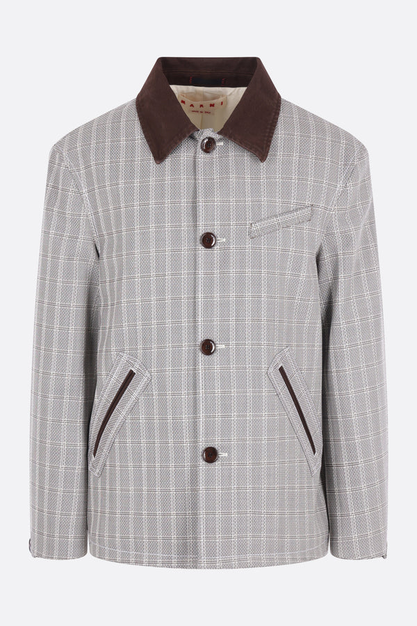 check wool workwear jacket