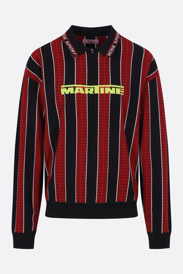Logo long-sleeve polo shirt in technical knit