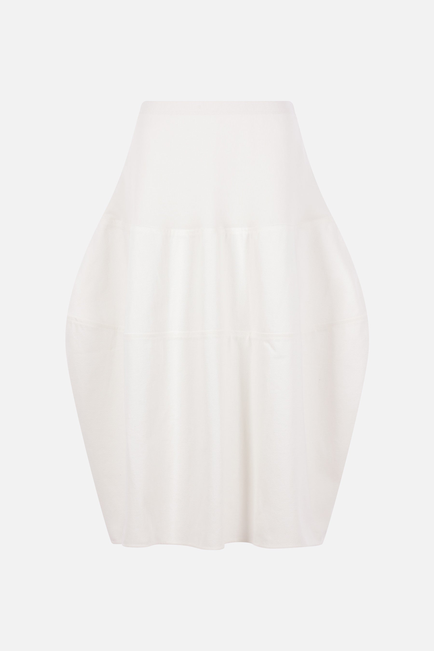 rounded midi skirt in lightweight denim