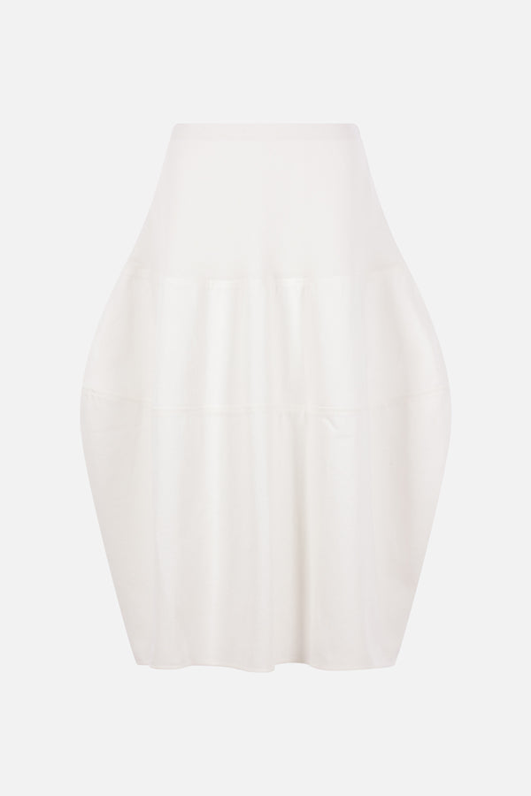 gonna arrotondata in denim leggero