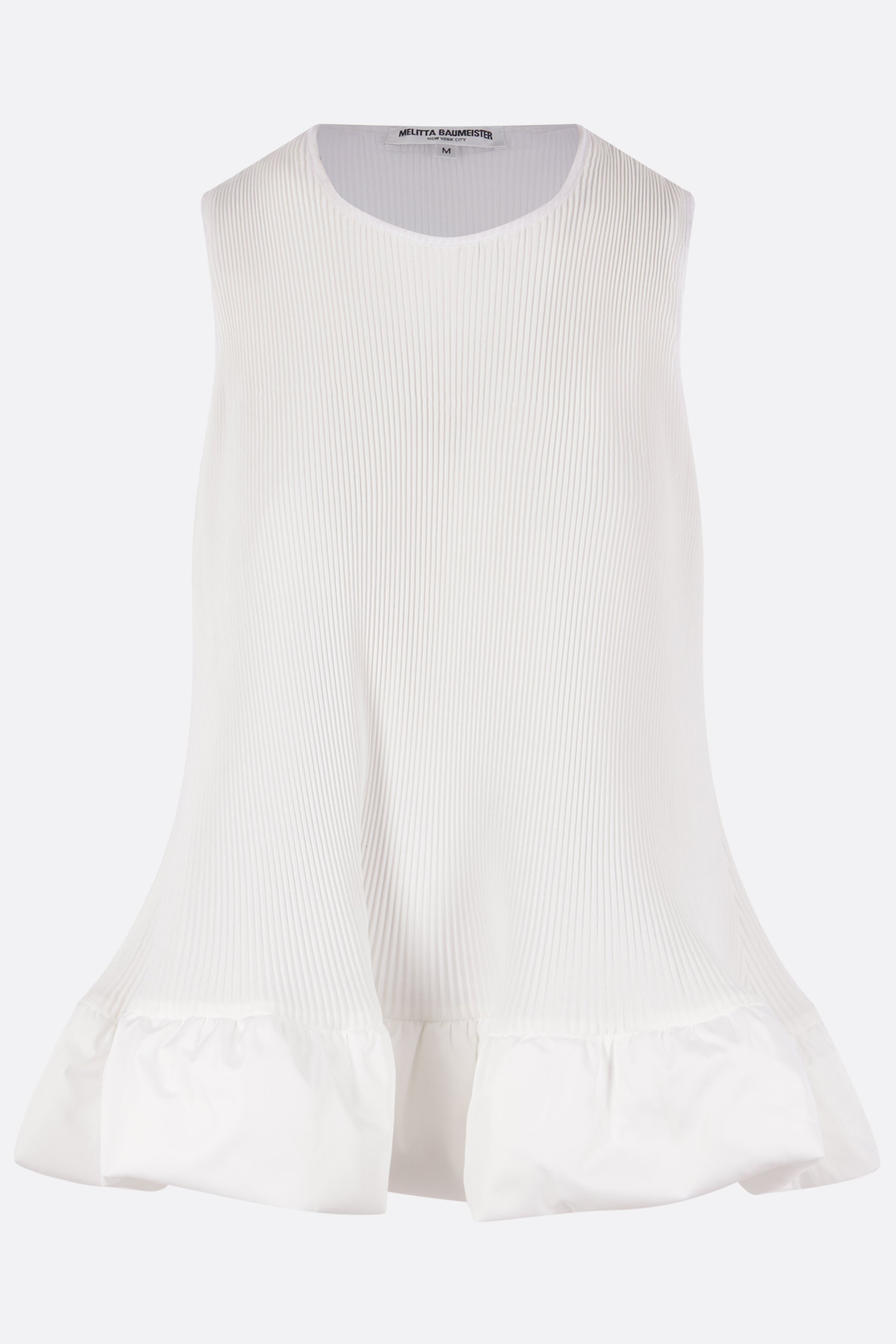 sleeveless top in pleated nylon