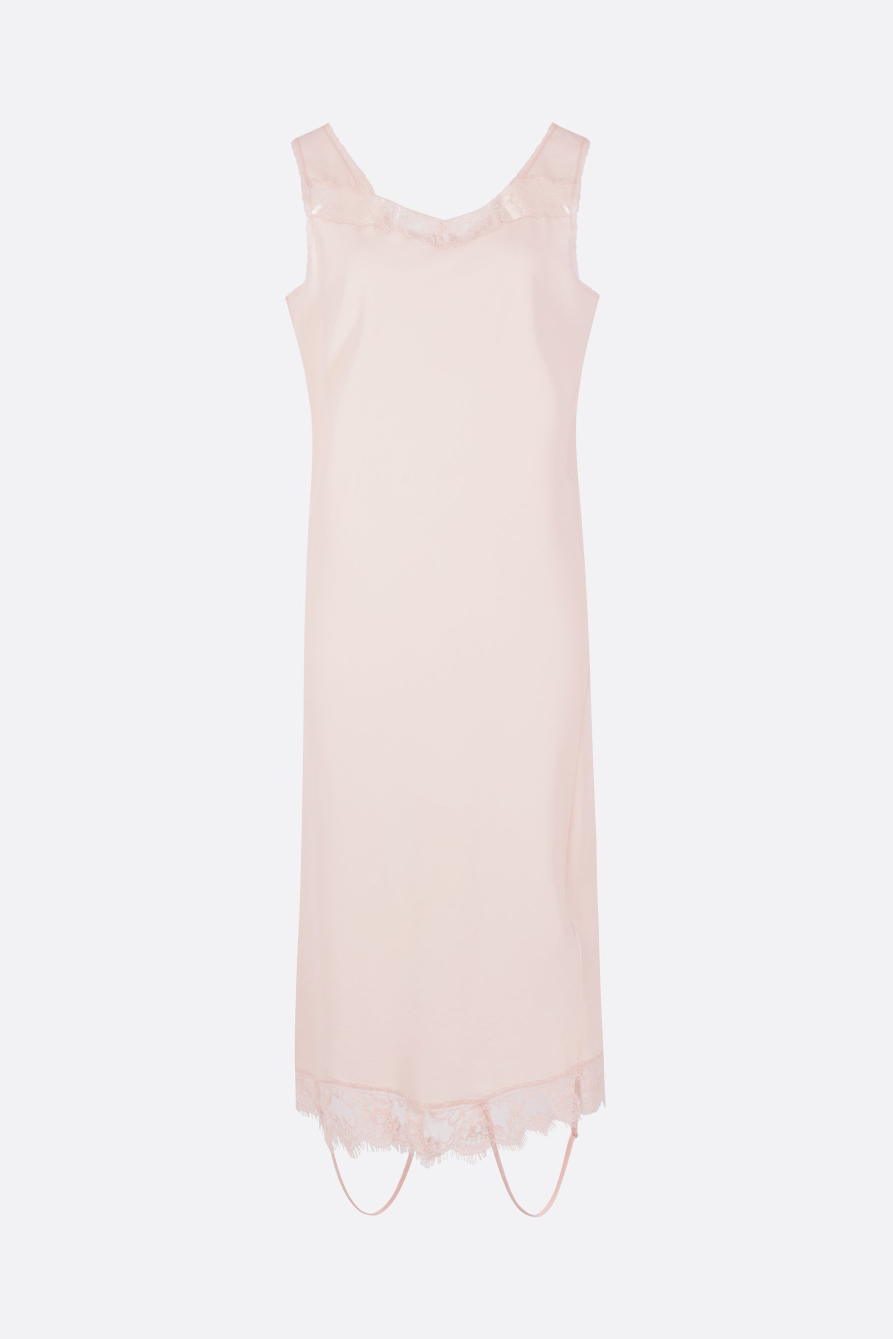 double-fit midi dress in viscose and lace