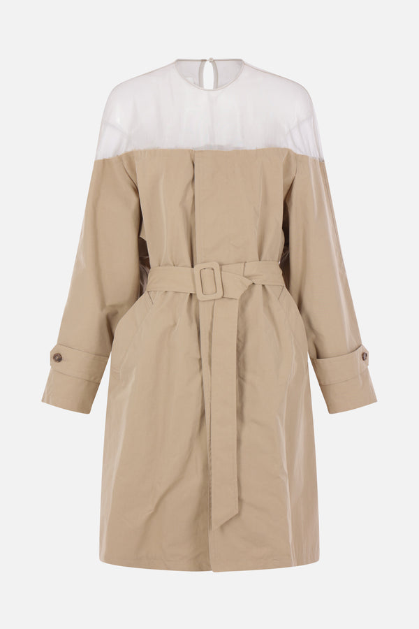 trench dress in cotton and nylon