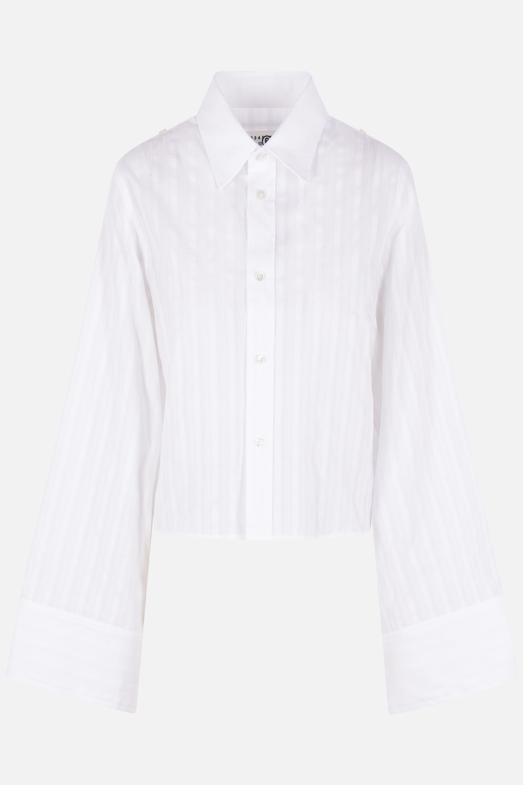 cropped shirt in striped cotton