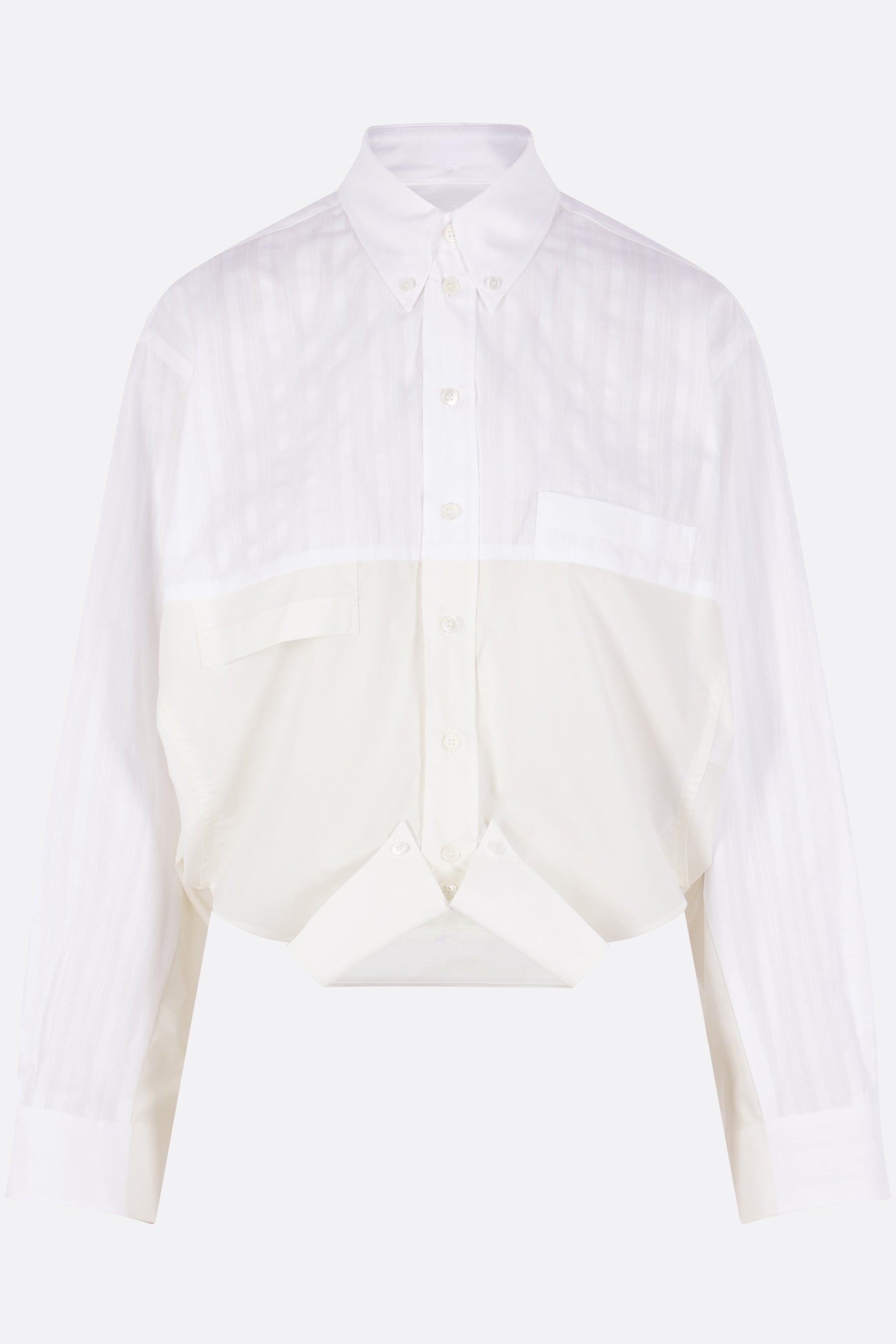 cotton shirt with mirrored hem