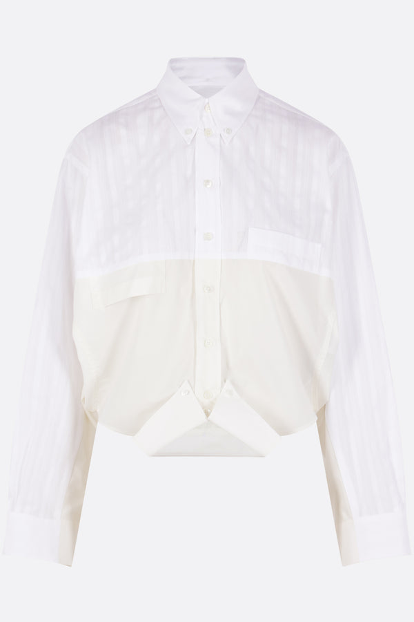 cotton shirt with mirrored hem