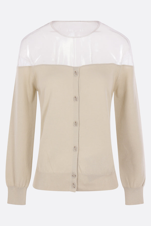 knit and tulle cardigan