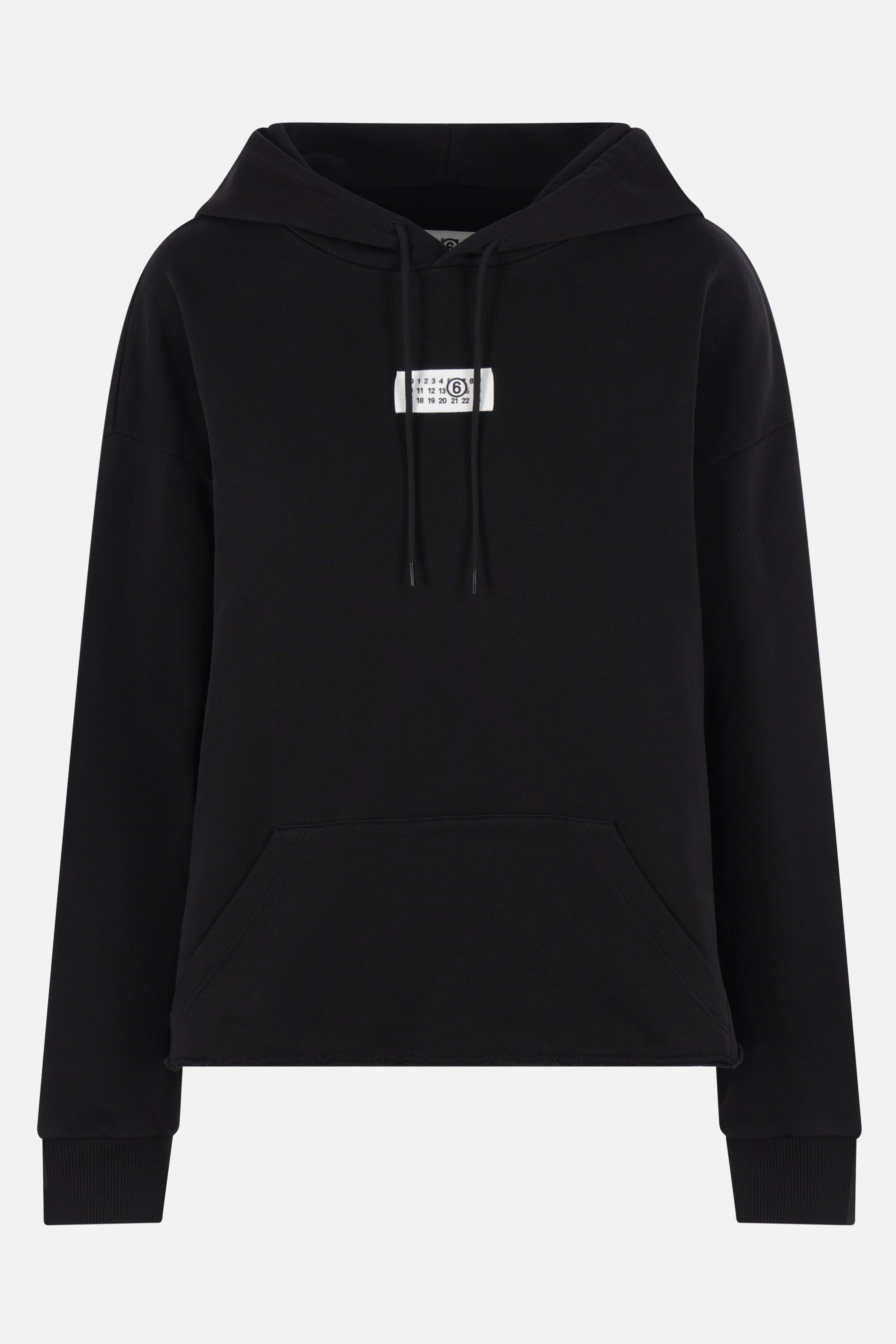 jersey hoodie with numeric signature patch