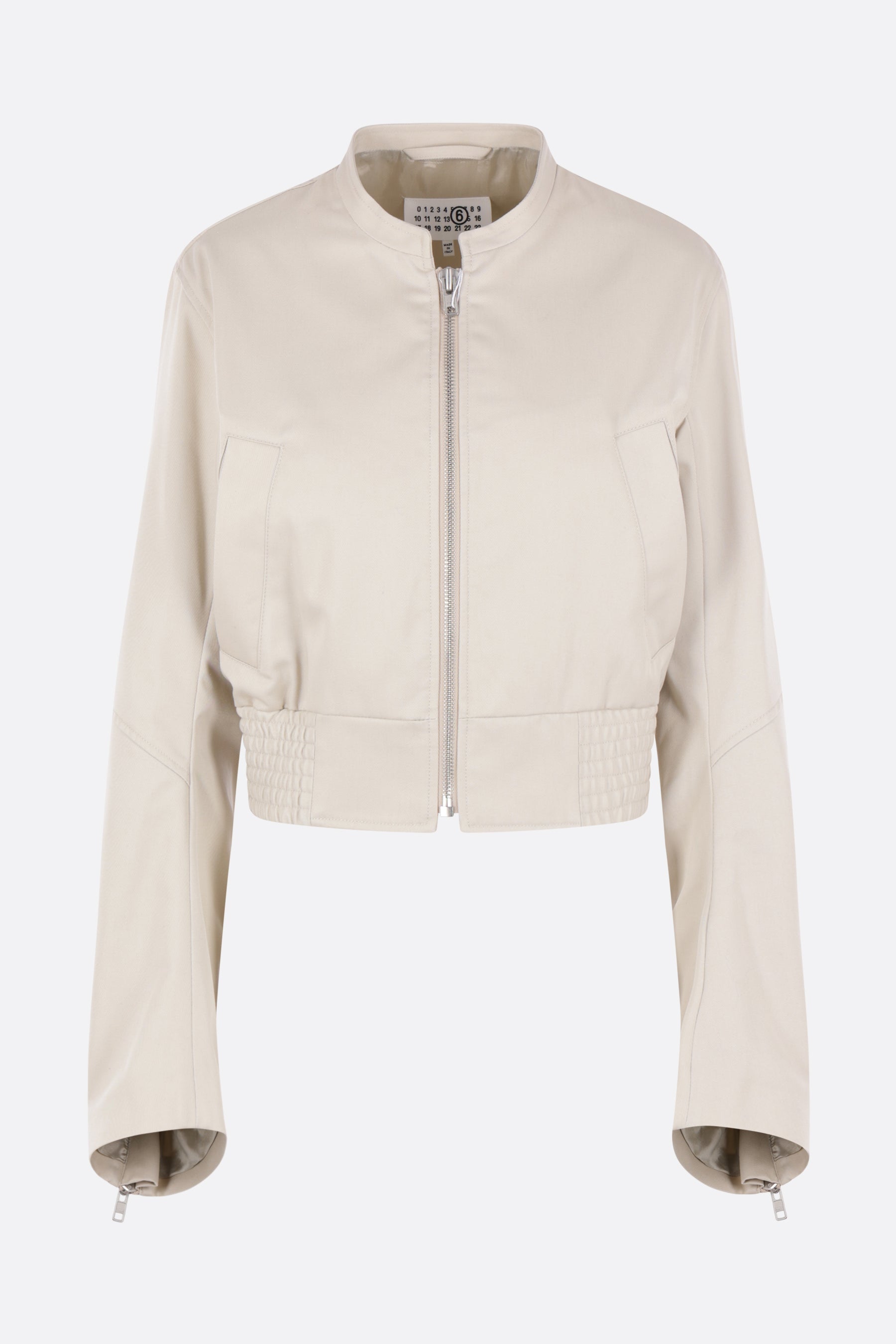 cropped bomber jacket in twill