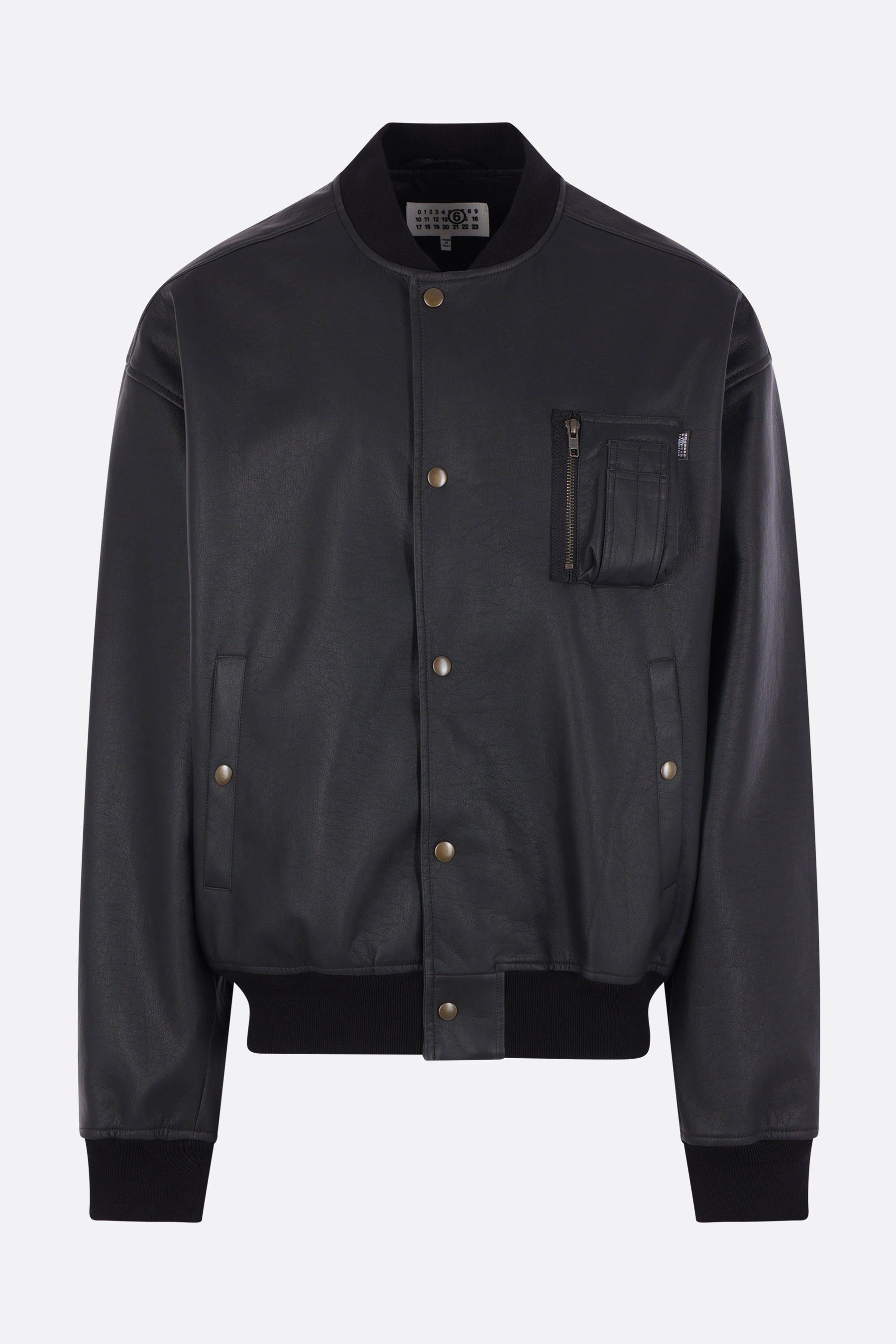 faux leather bomber jacket