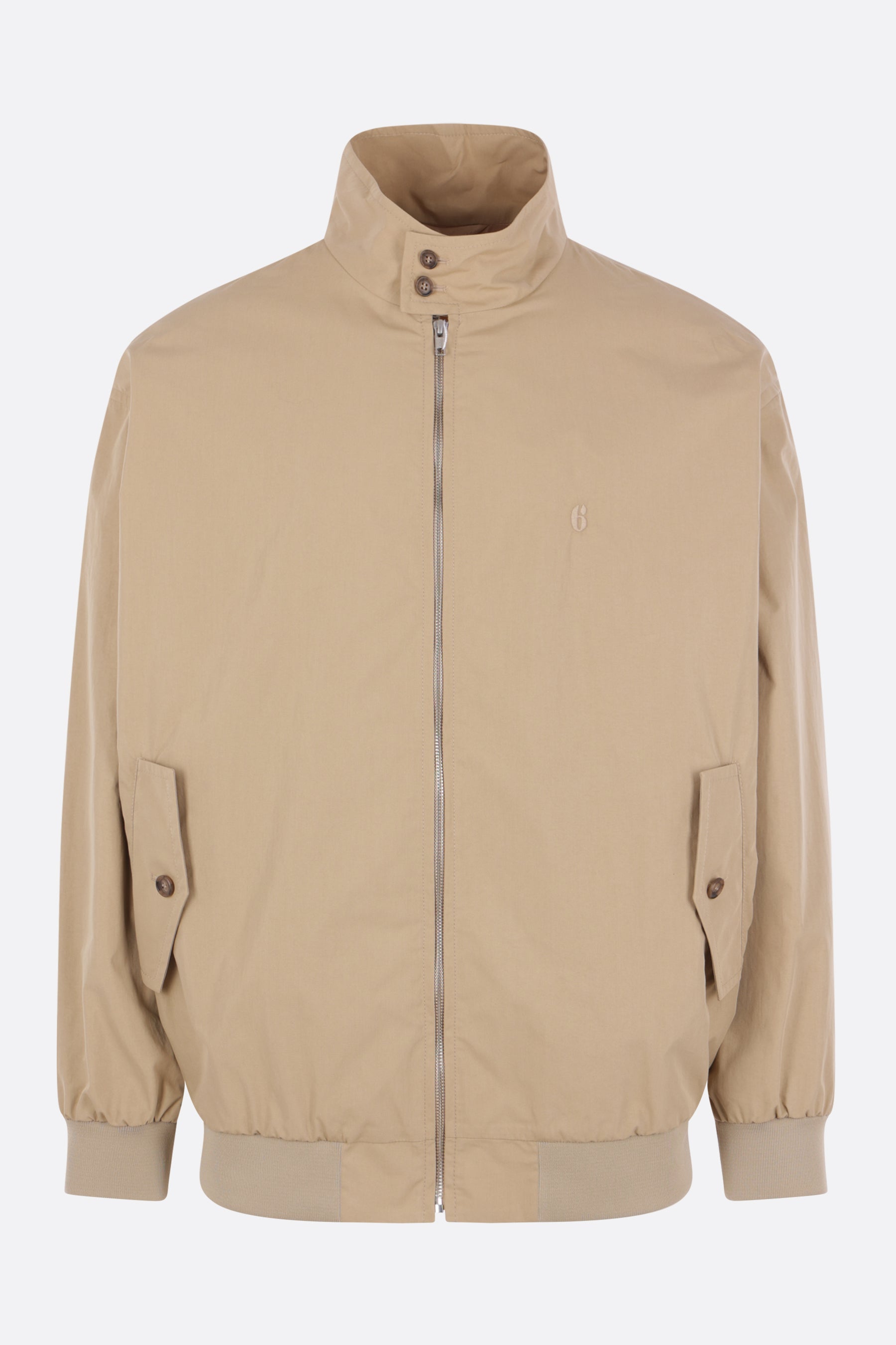 cotton blend bomber jacket with 6 embroidery