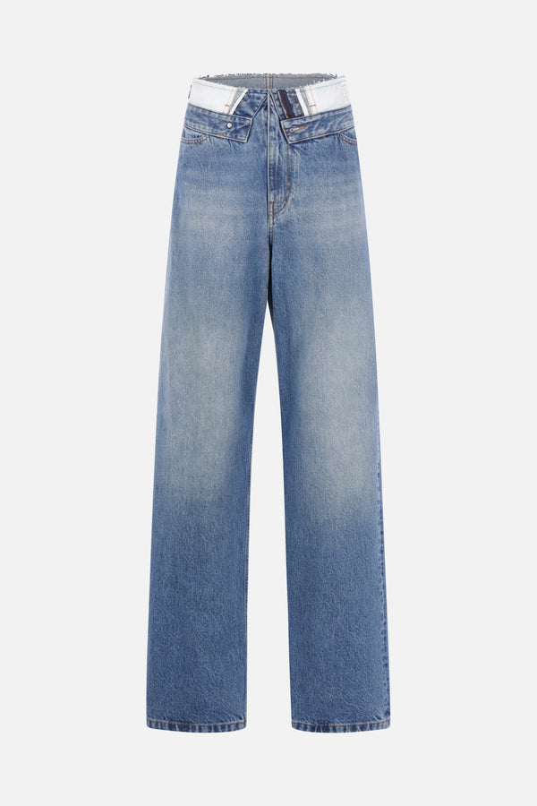 wide-leg jeans in denim