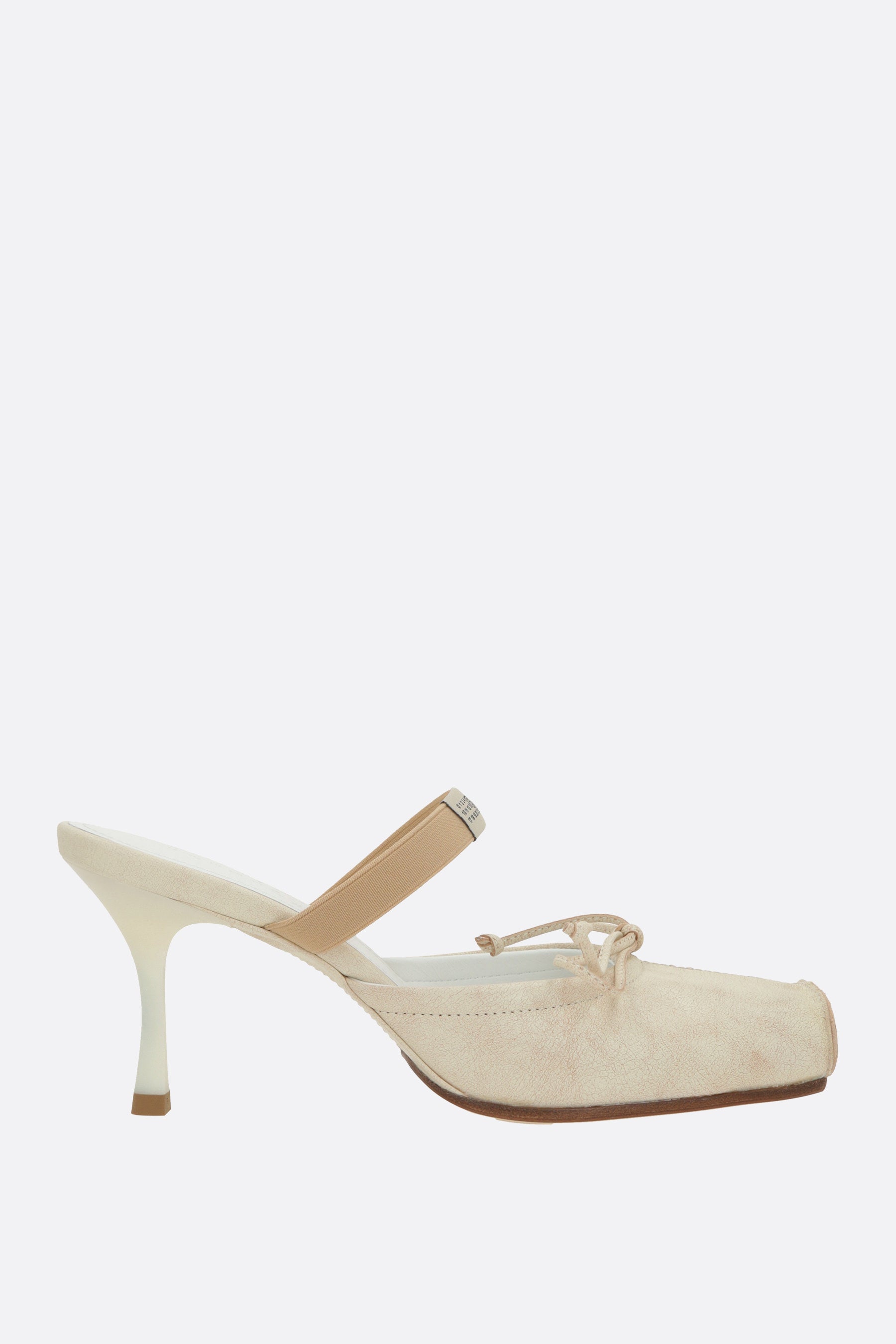 vintage leather mules with bow