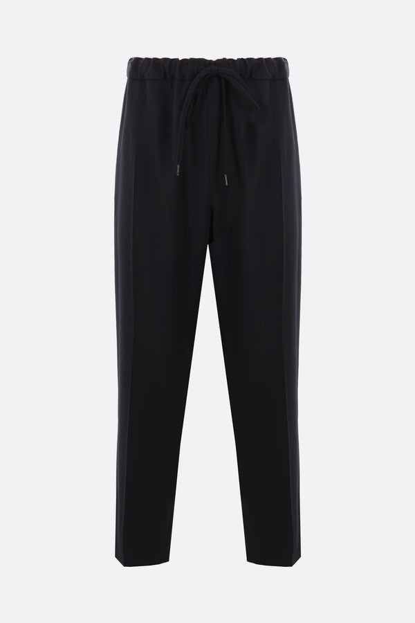 straight-leg trousers in wool blend