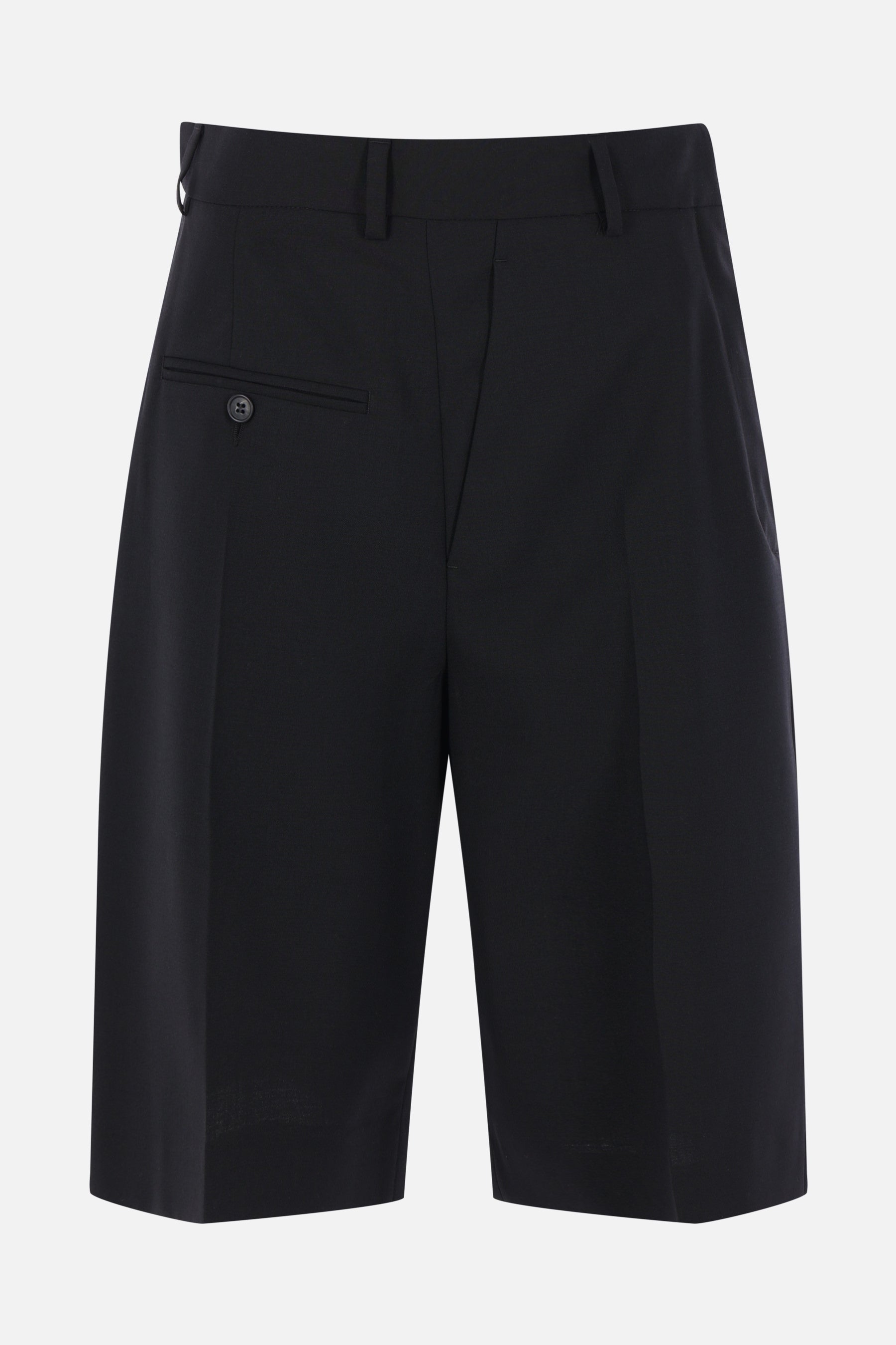 deconstructed bermuda shorts in wool blend