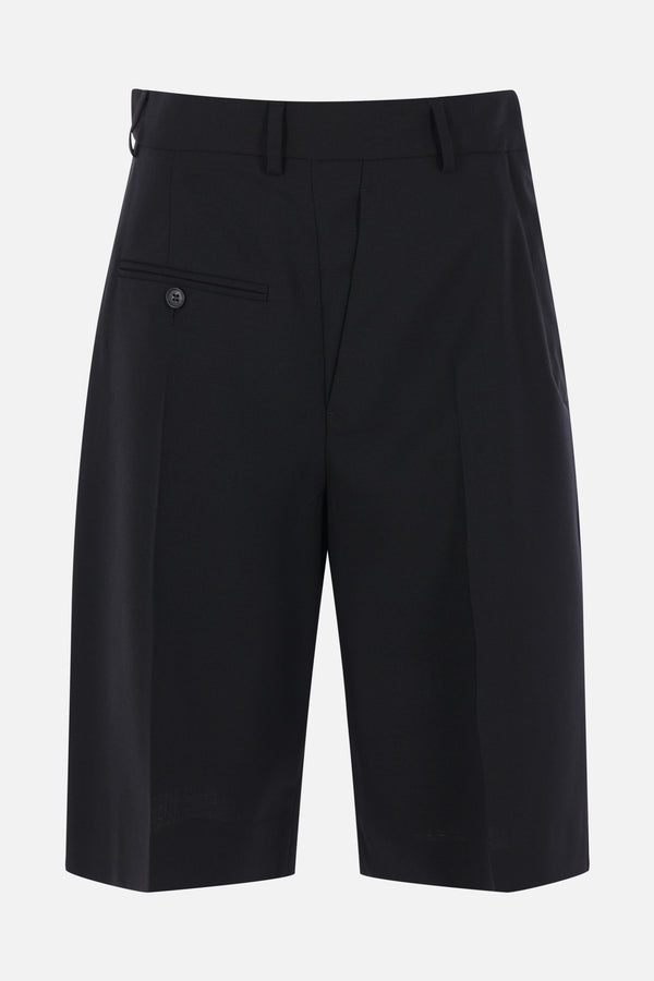 deconstructed bermuda shorts in wool blend