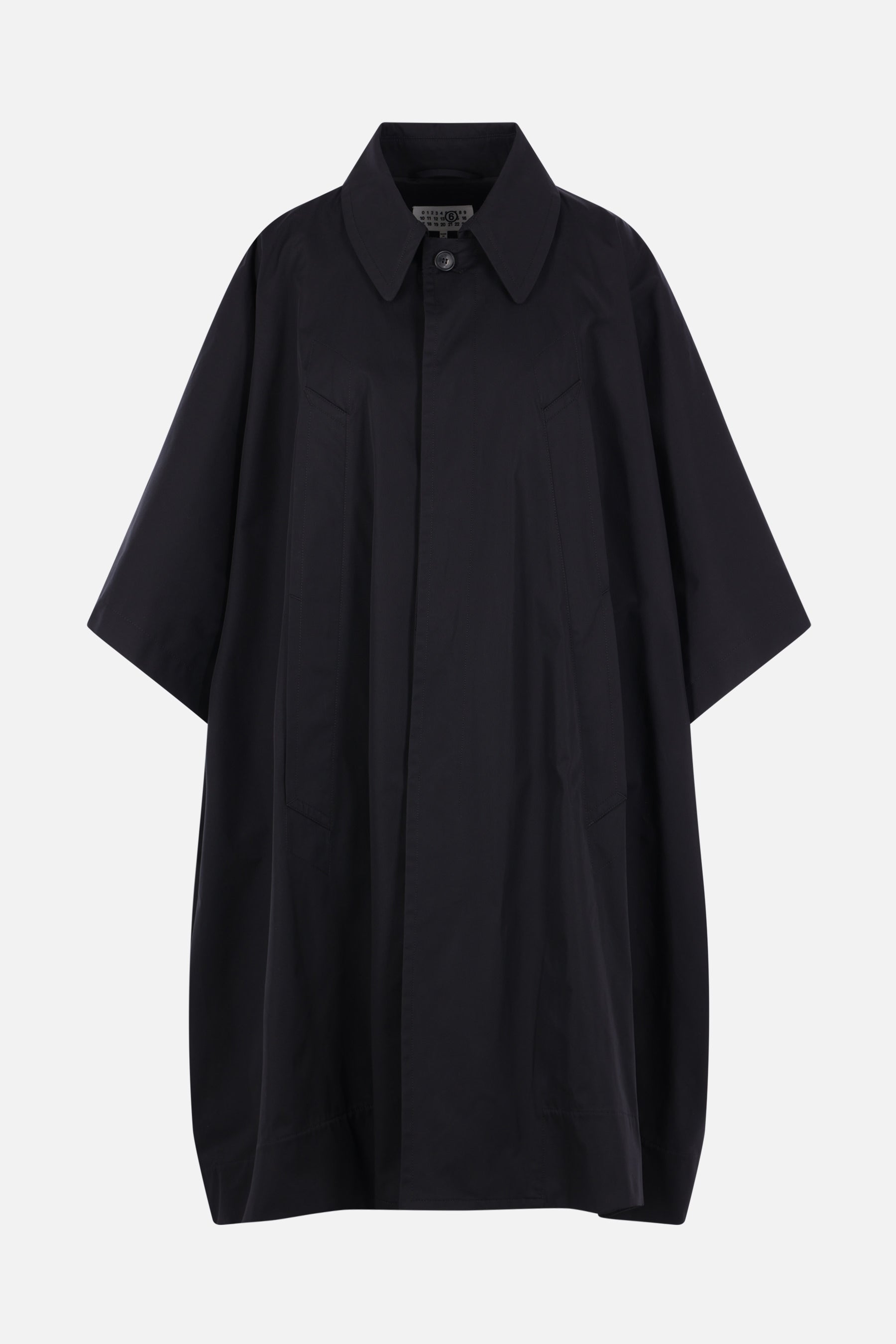oversize overcoat in water-repellent cotton