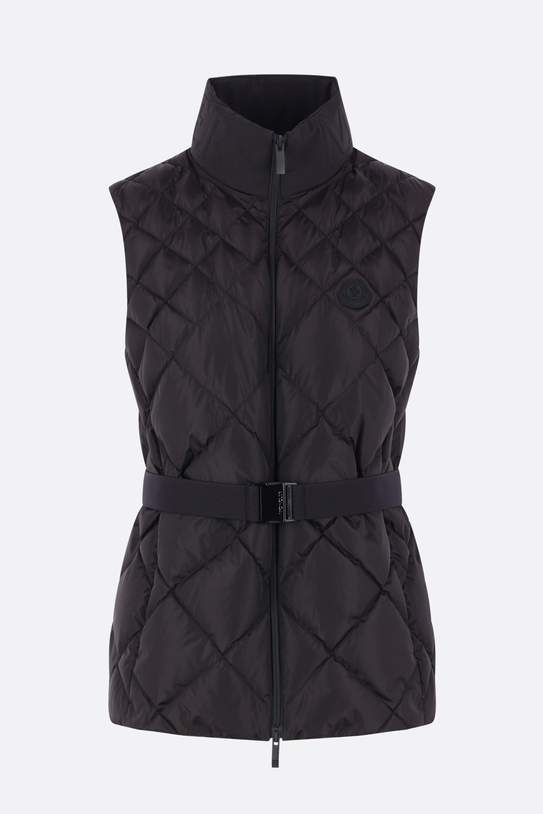 Bignonia sleeveless down jacket in nylon with belt