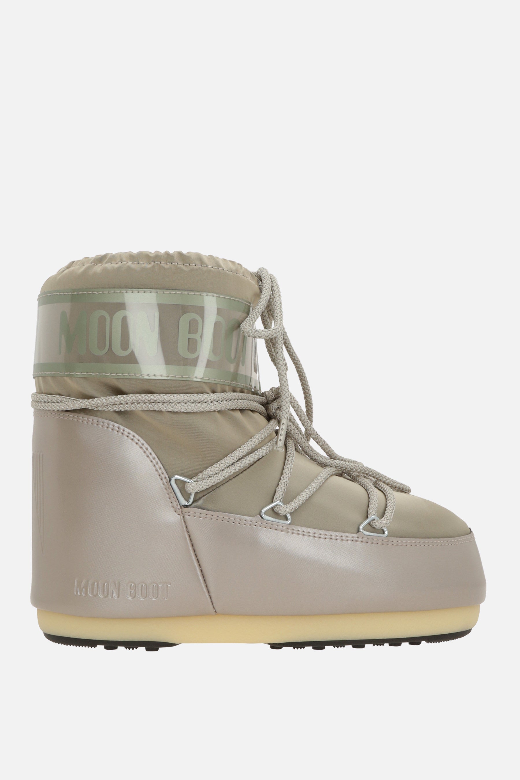Icon Glance low-top snow boots in satin