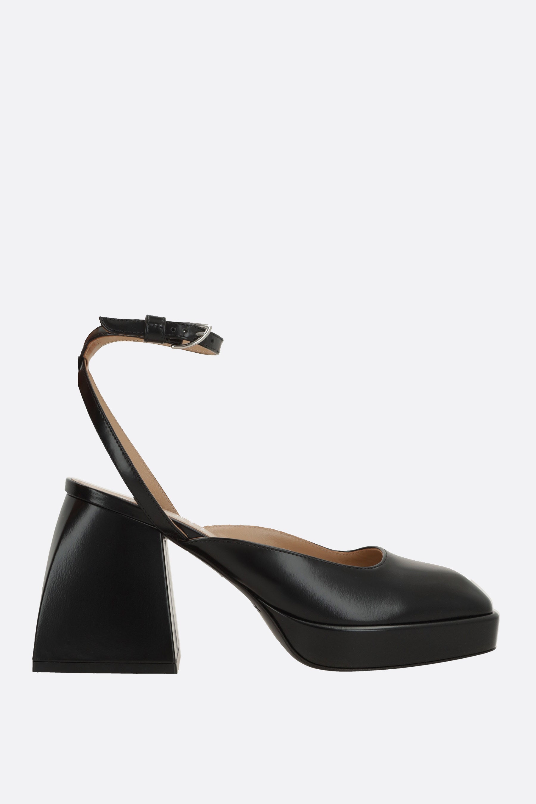 Bulla platform slingbacks in glossy leather