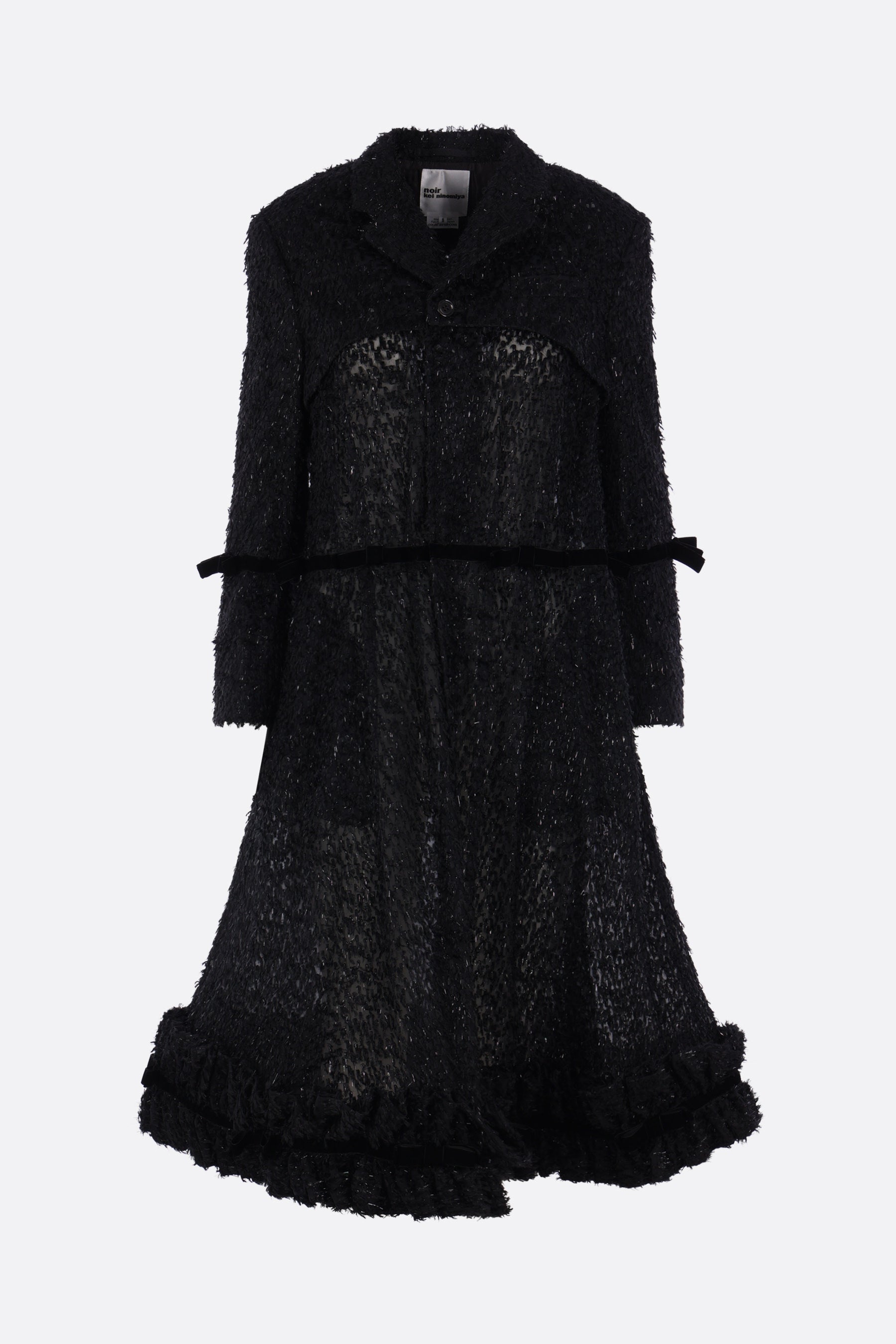 single-breasted coat in lurex jacquard