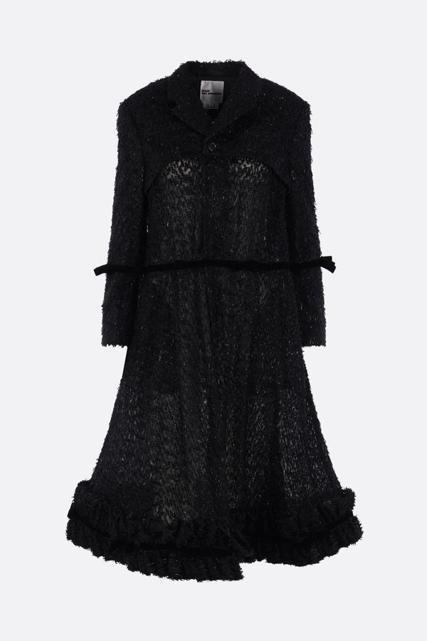 single-breasted coat in lurex jacquard