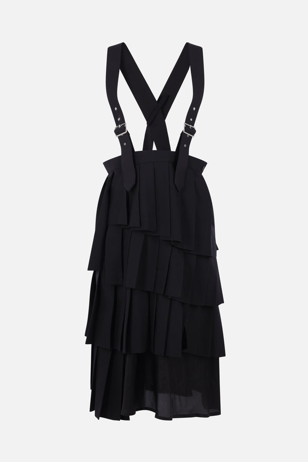 wool blend overall skirt