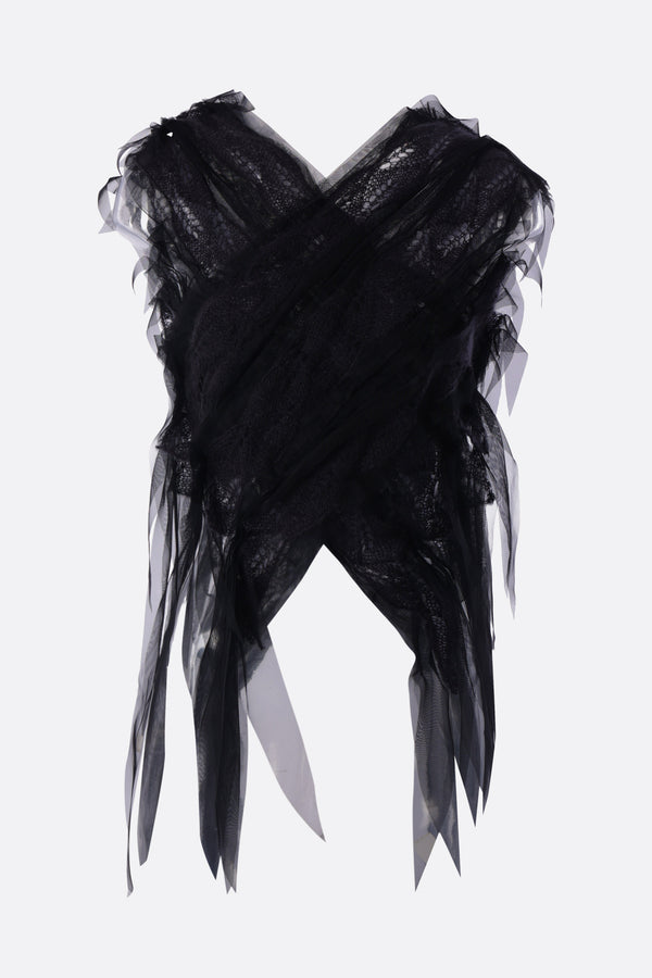 knit and tulle sleeveless top