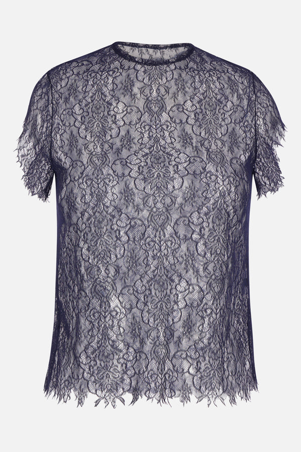 short-sleeve top in Seagull lace
