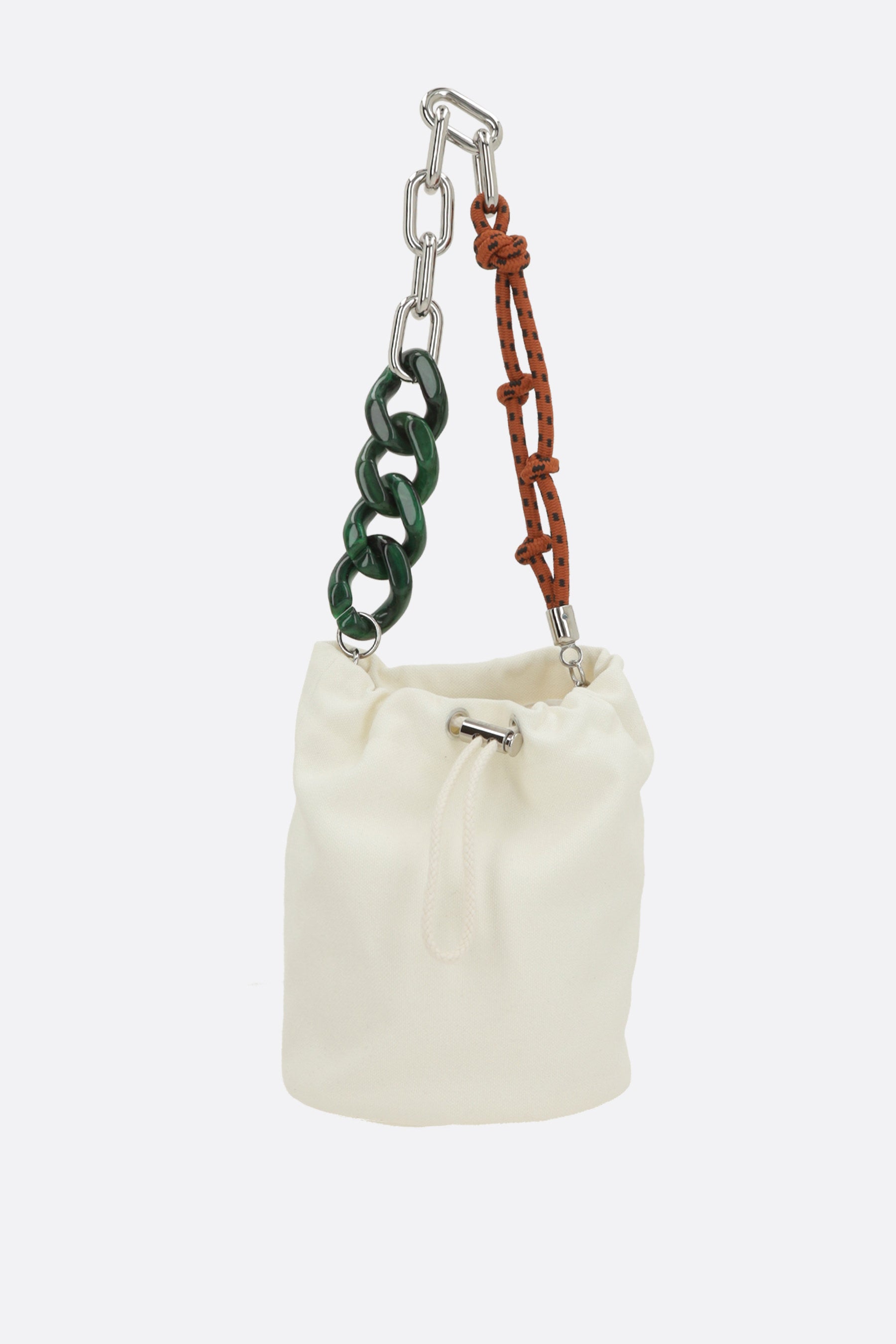 canvas bucket bag with drawstring