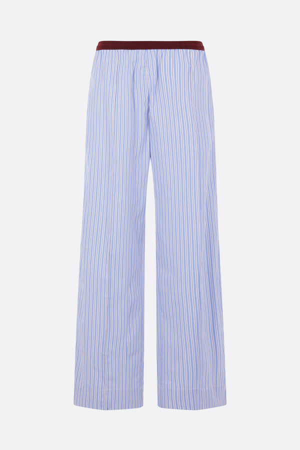 striped poplin trousers