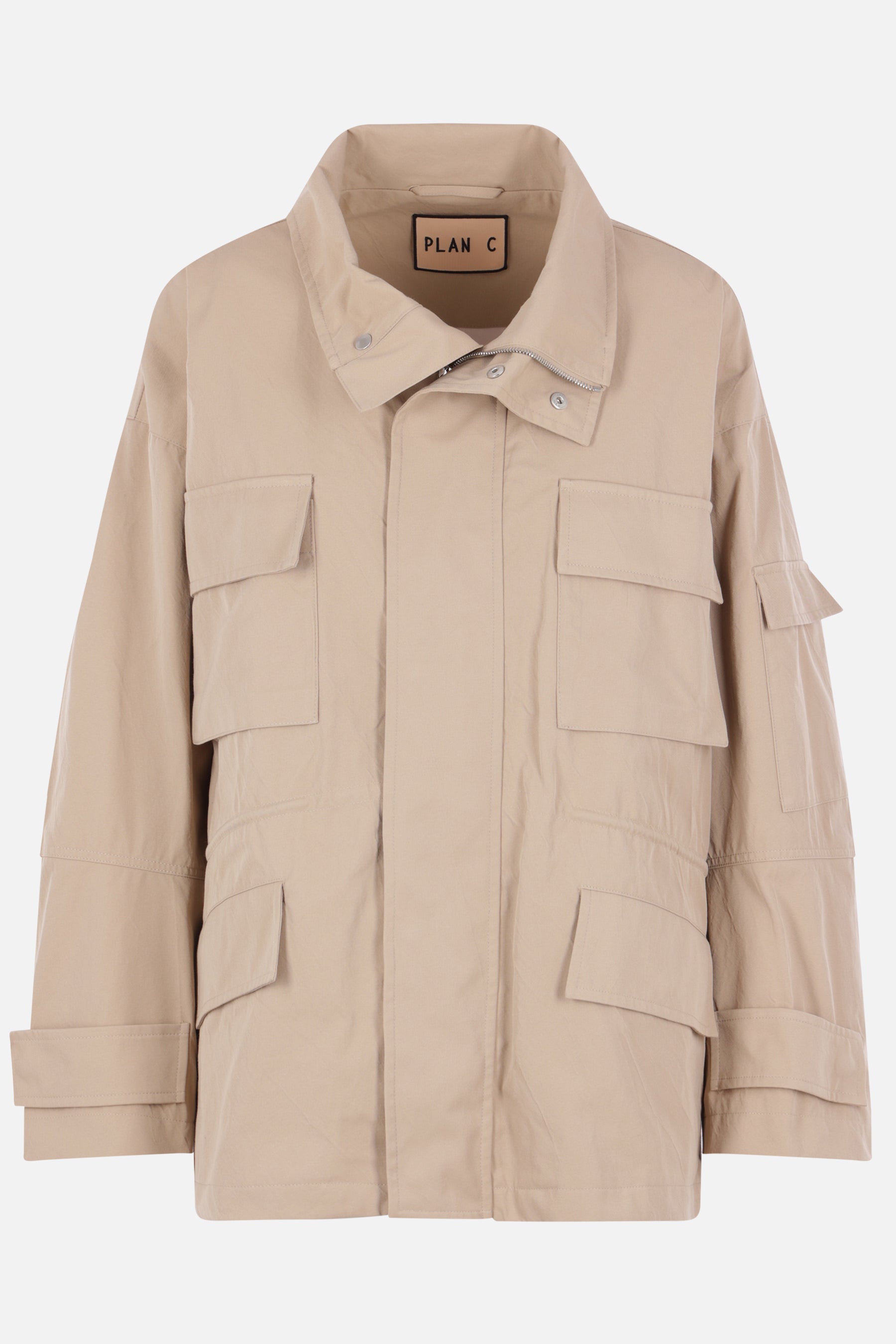 giacca cargo oversize in twill tecnico