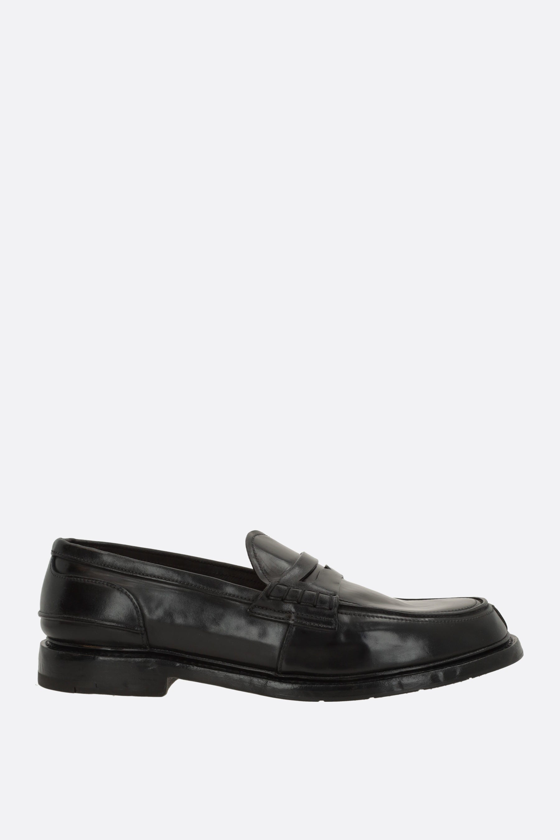 Cordovan leather penny loafers