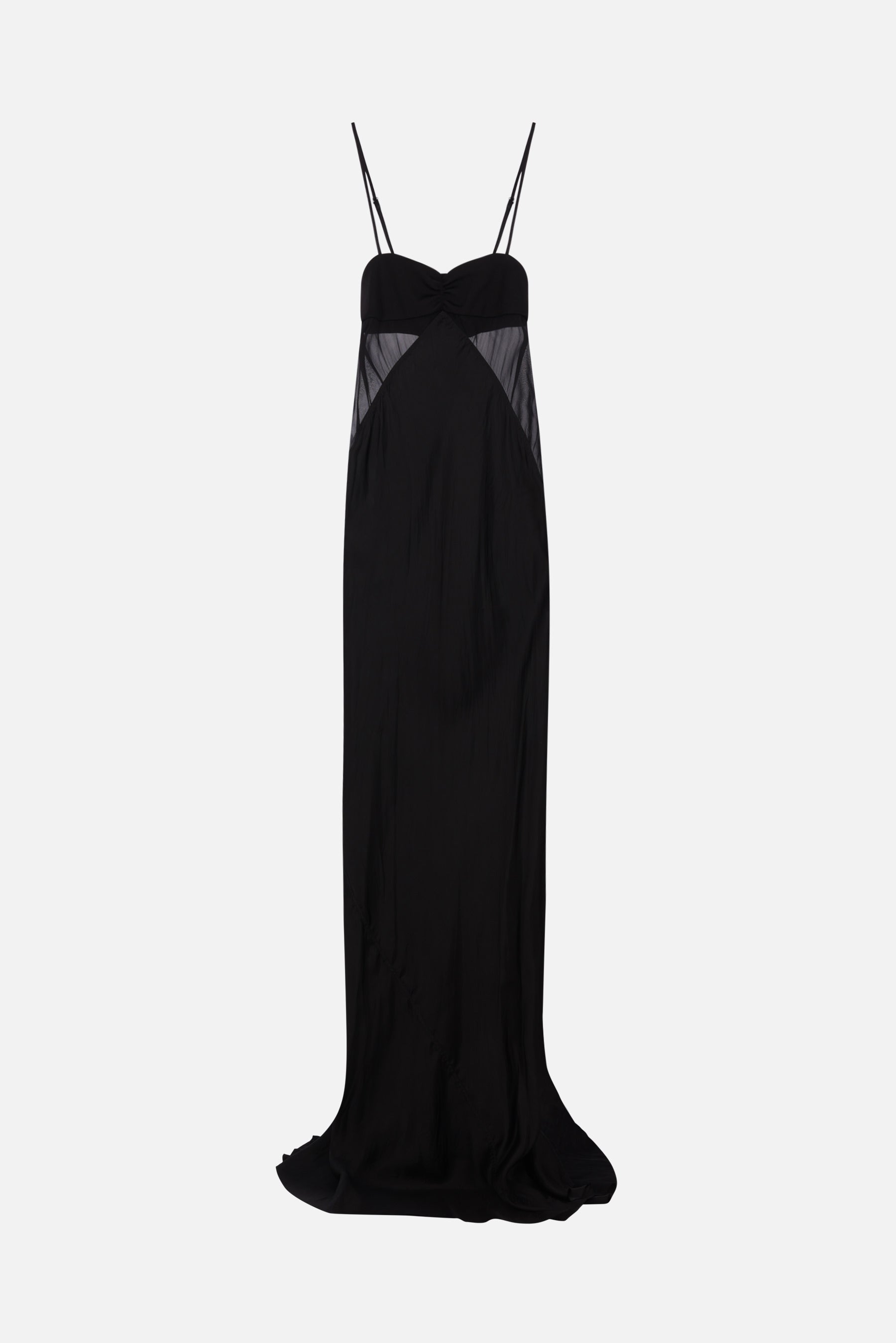 Combo Slip Gown long dress in satin and chiffon