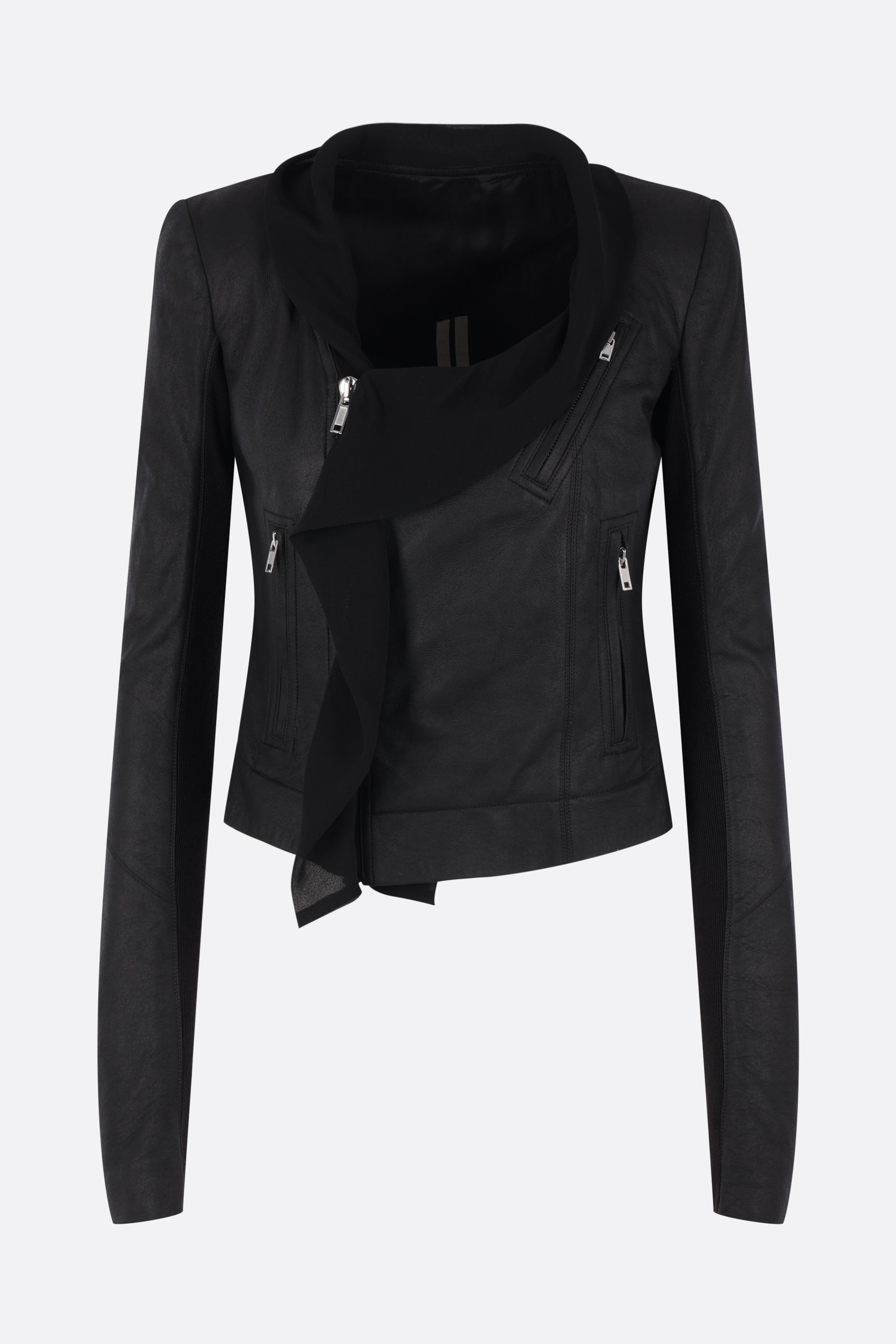 Scarf Biker jacket in leather